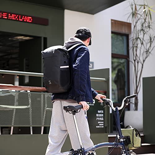 Rhinowalk自転車パニアバッグ リアバッグ サイドバッグ 大容量 軽い 収納力 22L 防水 モーターパニアバックパック ショルダーバッグ_5