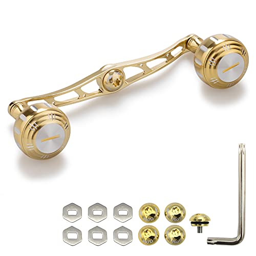 HEIGHTEN 130mm ベイト リール ハンドル 7色 70航空アルミ製 シマノ ダイワ アブガルシア 通用 ベイトリール 用 ゴールド＆