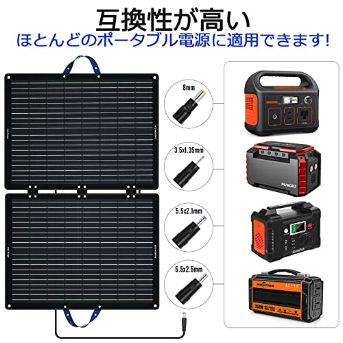 ECO-WORTHY ソーラーパネル 100W 折りたたみ式 高転換率 ポータブル  