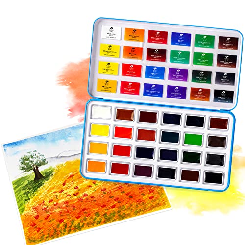 Paul Rubens 絵の具 透明水彩絵具 24色セット 水彩絵の具 固形