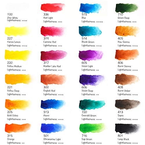 Paul Rubens 絵の具 透明水彩絵具 24色セット 水彩絵の具 固形水彩 大