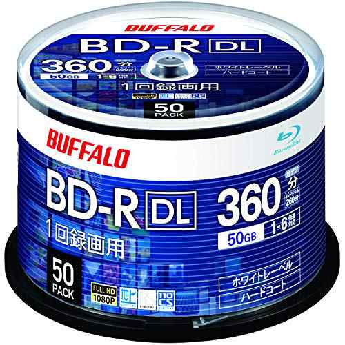 【送料無料】限定 バッファロー ブルーレイディスク BD-R DL 1回録画用 50GB 50枚 スピンドル 片面2層 1-6倍速 ディーガ 動作確認済み