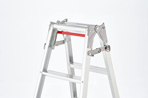 長谷川工業Hasegawa はしご兼用脚立ワンタッチバー付 4段 RD-12b 1.10m 10262 モデル シルバー_1