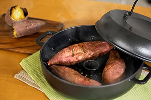 池永鉄工 石焼鍋 26cm IH対応 さつまいも 焼き芋 ブラック_2