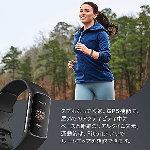 Suica対応Fitbit Charge トラッカー ブラック グラファイト 最大7日間