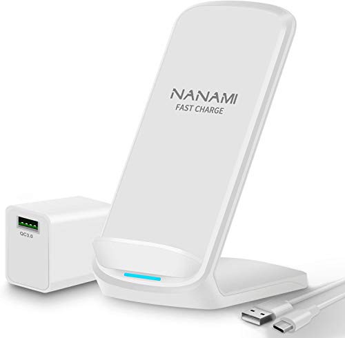 【送料無料】NANAMI ワイヤレス急速充電器 QC3.0 急速充電器付き USB Type-C端子 置くだけ充電器 セット Qi/PSE認証済み iPho