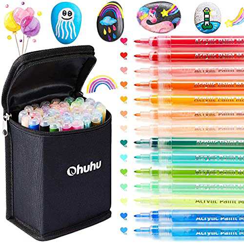 Amazon | Ohuhu マーカーペン 40色 セット アクリルペン 細い