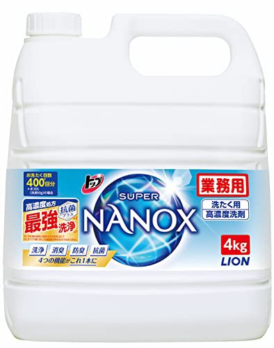 トップ ナノックスNANOX 業務用 大容量蛍光剤無配合 洗濯洗剤 液体 4kg つめかえ用大容量4ｋｇ クリスタルソープ