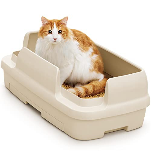 【送料無料】ニャンとも清潔トイレセット 約1か月分チップ・シート付猫用トイレ本体のびのびリラックスライトベージュ