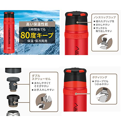 THERMOSサーモス 山専用ステンレスボトル900ml FFX-901 マットレッドMTRD_1