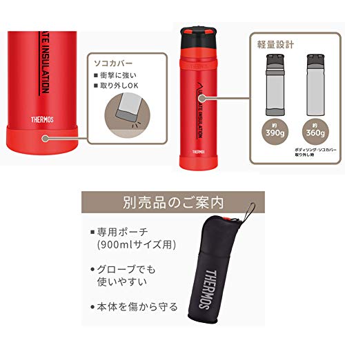 THERMOSサーモス 山専用ステンレスボトル900ml FFX-901 マットレッドMTRD_2