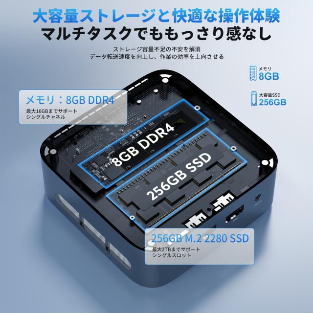 ミニPC N150 8G SSD256 ACEMAGIC シルバー