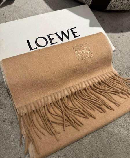 LOEWE マフラー 男女兼用　ブラウン