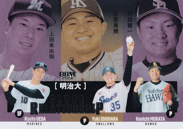 BBM ベースボールカード CR6 上田希由翔＆石原勇輝＆村田賢一 (インサートカード/CLOSE RELATIONSHIP) 2024 ルーキーエディション