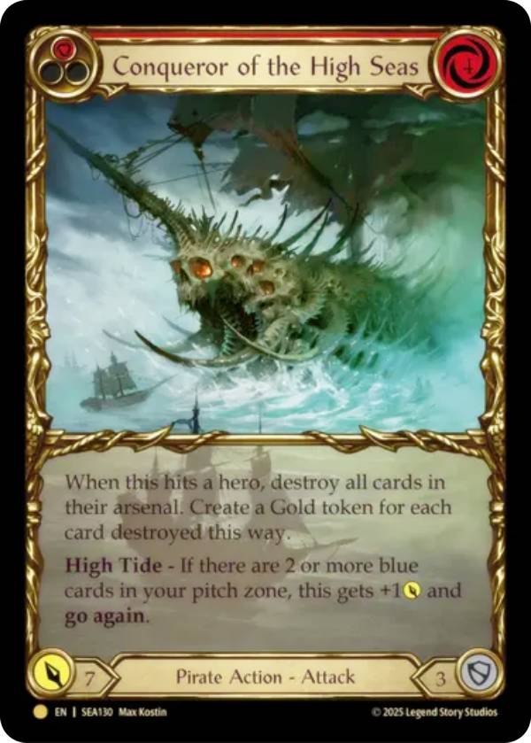 【コールド・FOIL】フレッシュ＆ブラッド SEA EN 130 蒼海の大覇船 (英語版 Gold ゴールド) Flesh and Blood 蒼海の秘宝 トレジャーパック収録