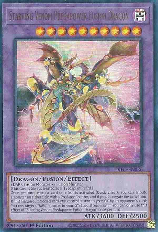 遊戯王 DIFO-EN036 スターヴ・ヴェノム・プレデター・フュージョン・ドラゴン Starving Venom Predapower Fusion  Dragon (英語版 1st Edition ウルトラレア) DIMENSION FORCEの通販はau PAY マーケット - REALiZE  トレカ&ホビー | au PAY マーケット－通販サイト