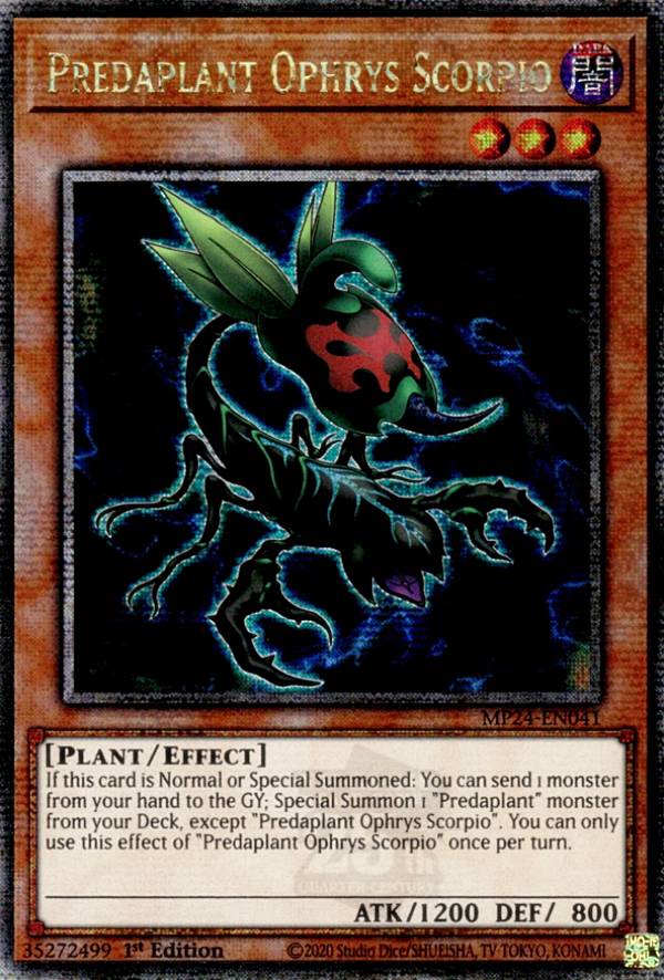 遊戯王 MP24-EN041 捕食植物オフリス・スコーピオ Predaplant Ophrys Scorpio (英語版 1st Edition 25th クォーターセンチュリーシークレットレア) 25th Anniversary Tin：Dueling Mirrors Mega Pack