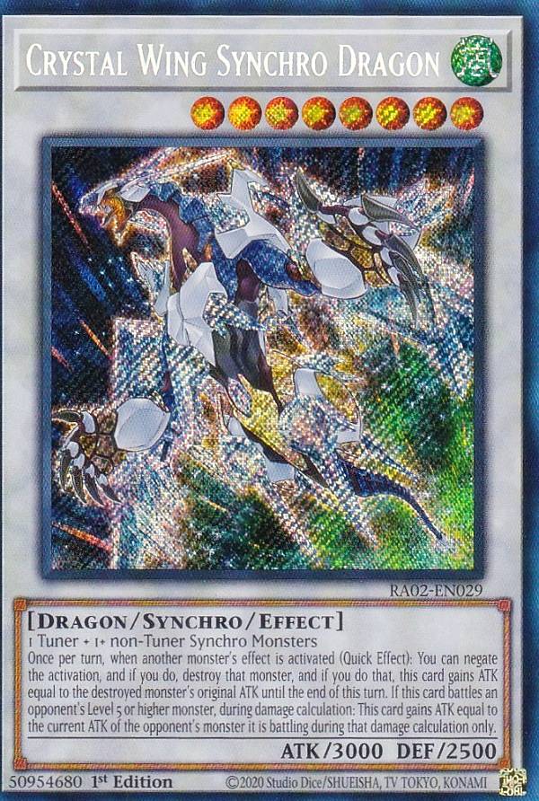 遊戯王 RA02-EN029 クリスタルウィング・シンクロ・ドラゴン Crystal