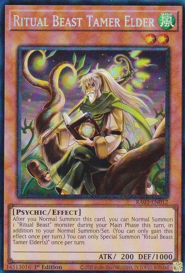 遊戯王 RA03-EN012 Ritual Beast Tamer Elder 霊獣使いの長老 (英語版 1st Edition プリズマティックコレクターズレア) Quarter Century Bonanza