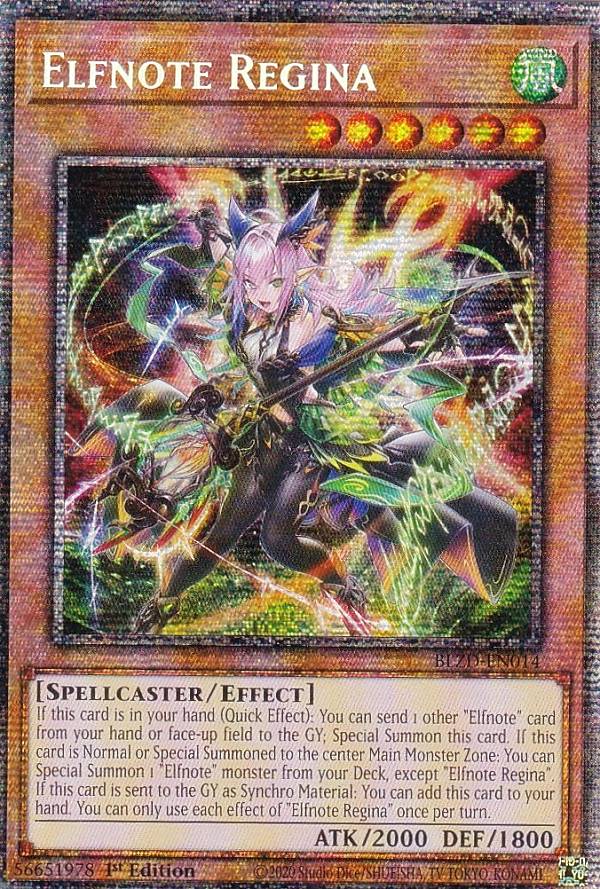 遊戯王 BLZD-EN014 耀聖の風詩レギナ Elfnote Regina (英語版 1st Edition スターライトレア) Blazing Dominion