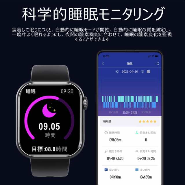 スマートウォッチ FIPRIN 7228 通話可能 血糖値 血中酸素濃度 体温