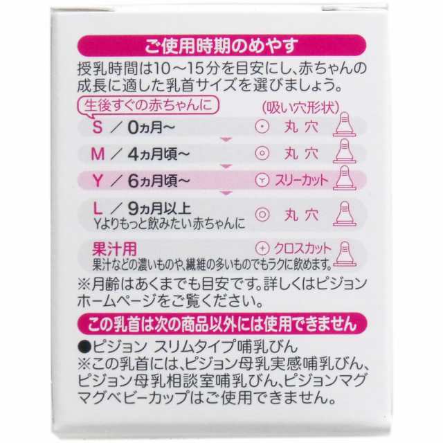 見逃せない ピジョン スリムタイプ乳首 6ヵ月から Yスリーカット 1個入