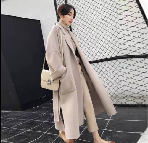 ロングコート チェスターコート アウター サイドスリット レディース 韓国 オルチャン アイテム オーバーサイズ ウールコート  S-2XL ベージュ ウールコート 春秋 ミドル丈 2022新冬 オールマッチ カシミアウールコート えんじ色 Dark red 黒 ブラック オフホワイト 白の通販は