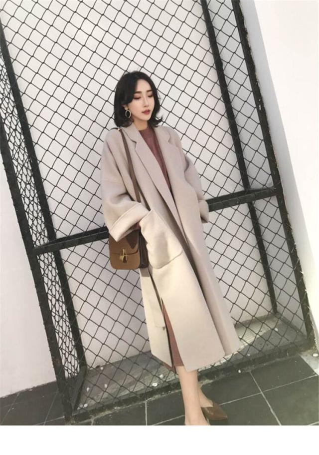 ロングコート チェスターコート アウター サイドスリット レディース 韓国 オルチャン アイテム オーバーサイズ ウールコート  S-2XL ベージュ ウールコート 春秋 ミドル丈 2022新冬 オールマッチ カシミアウールコート えんじ色 Dark red 黒 ブラック オフホワイト 白の通販は