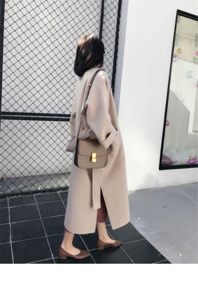 ロングコート チェスターコート アウター サイドスリット レディース 韓国 オルチャン アイテム オーバーサイズ ウールコート  S-2XL ベージュ ウールコート 春秋 ミドル丈 2022新冬 オールマッチ カシミアウールコート えんじ色 Dark red 黒 ブラック オフホワイト 白の通販は