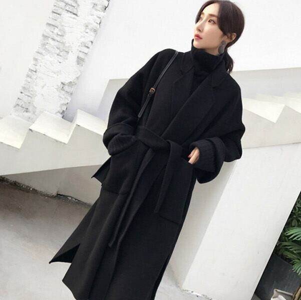 ロングコート チェスターコート アウター サイドスリット レディース 韓国 オルチャン アイテム オーバーサイズ ウールコート  S-2XL ベージュ ウールコート 春秋 ミドル丈 2022新冬 オールマッチ カシミアウールコート えんじ色 Dark red 黒 ブラック オフホワイト 白の通販は