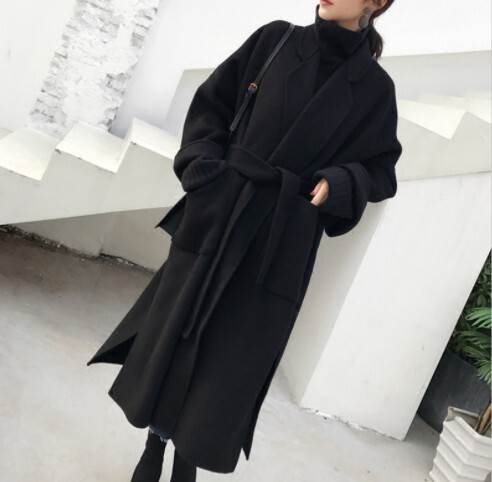 ロングコート チェスターコート アウター サイドスリット レディース 韓国 オルチャン アイテム オーバーサイズ ウールコート  S-2XL ベージュ ウールコート 春秋 ミドル丈 2022新冬 オールマッチ カシミアウールコート えんじ色 Dark red 黒 ブラック オフホワイト 白の通販は