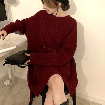 レディース ワンピース ニットスカート ショート丈 膝上 長袖 萌袖 ラウンドネック ニット かわいい 大人可愛い きれいめ シンプル カジュアル 大人 上品 おしゃれ お洒落 大人可愛い 大人女子 こなれ感 ラフ メンズライク キュート 個性的 主役級 無地 秋 冬 10代 20代の通販は