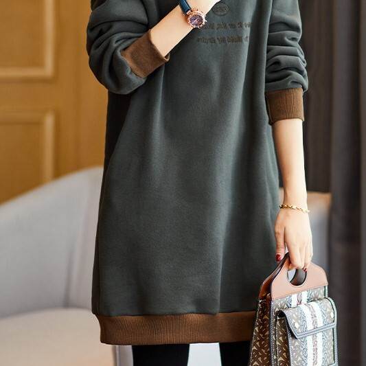 ロングトレーナー ブラウン トップス パーカー トレーナー スリム 細身 ストレート スマート かわいい きれいめ シンプル 大人 上品 おしゃれ  モード系 セクシー エレガント 無地 春 秋 冬 誕生日 謝恩会 二次会 ハロウィン レディース ファッション アイテム シルエットの通販は 5,180円