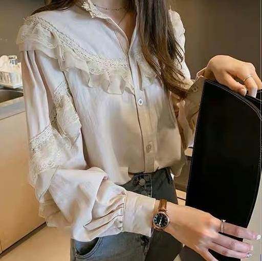 トップス ブラウス 長袖 ハイネック 刺繍 フリル かわいい 大人可愛い きれいめ おしゃれ お洒落 大人可愛い 大人女子 ラブリー キュート ガーリー エレガント 主役級 存在感 無地 春 秋 10代 20代 30代 レディース 女性用 ママ 女の子 学生 通学 デート お出かけ 女子会の通販は 5,292円
