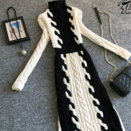 ニットワンピース  レディース ファッション トップス ニット ブラック 黒 ミドル丈 袖あり 長袖 ハーフタートルネック スリム 細身 タイト 綿 コットン ウール  大人女子  大人 上品 おしゃれ  きれいめ シンプル デイリーウェア レトロ レトロ風  こなれ感 ルーズの通販は 9,457円