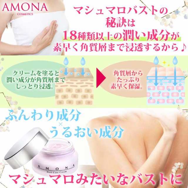 AMONA バストアップ クリーム ボルフィリン 10% バストケア 育乳 胸 お尻 ボディケア プラセンタ EGF ヒアルロン酸 保湿  天然由来成分の通販はau PAY マーケット - AMONA COSMETICS | au PAY マーケット－通販サイト