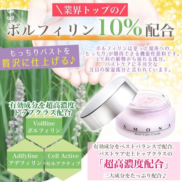 AMONA バストアップ セット クリーム サプリメント [ボルフィリン10
