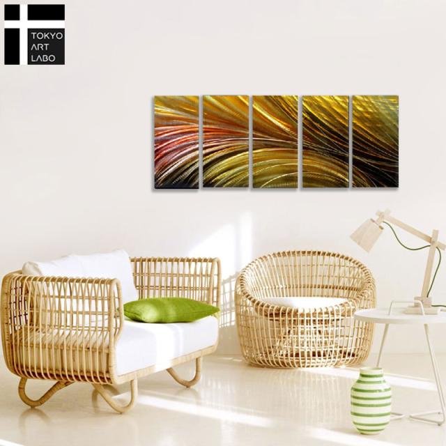 油絵 アートパネル モダン アート 絵 スタイリッシュデザイン おしゃれ 壁掛け 絵画 抽象画 油彩画 横長 分割の通販は