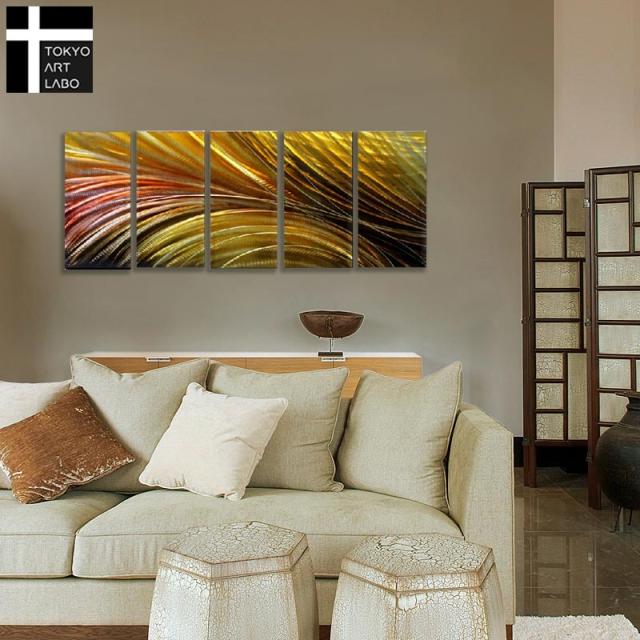 油絵 アートパネル モダン アート 絵 スタイリッシュデザイン おしゃれ 壁掛け 絵画 抽象画 油彩画 横長 分割の通販は