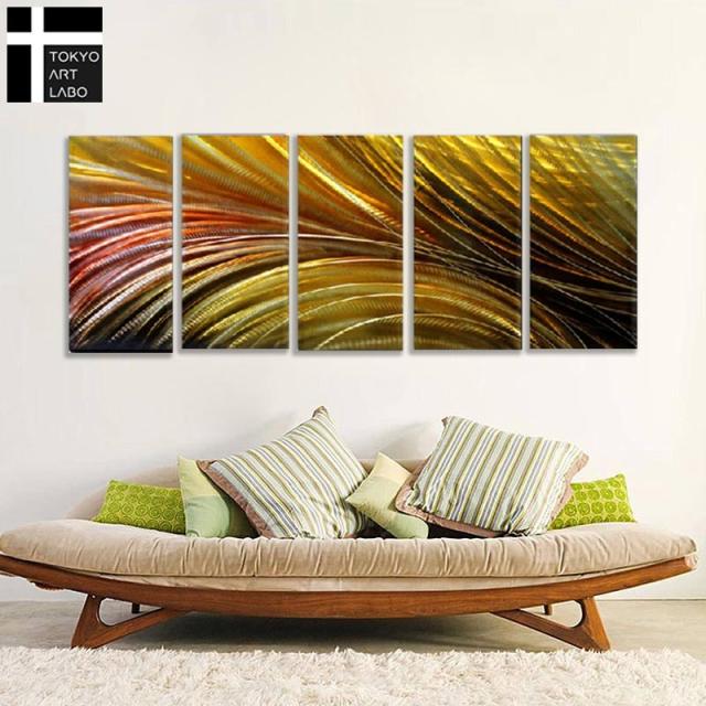 油絵 アートパネル モダン アート 絵 スタイリッシュデザイン おしゃれ 壁掛け 絵画 抽象画 油彩画 横長 分割の通販は