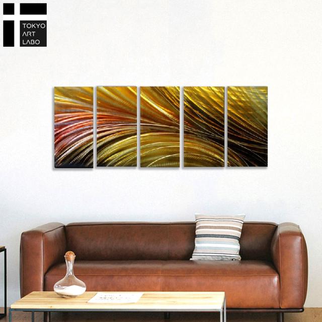 油絵 アートパネル モダン アート 絵 スタイリッシュデザイン おしゃれ 壁掛け 絵画 抽象画 油彩画 横長 分割の通販は