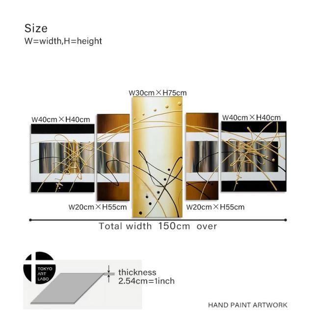 油絵 絵画 インテリア Abstract Gold Metallic Design XL 人気のゴールド 壁掛け おしゃれ ホテル 玄関 エントランス ホール 内装アート 抽象画 金色 油彩画_19