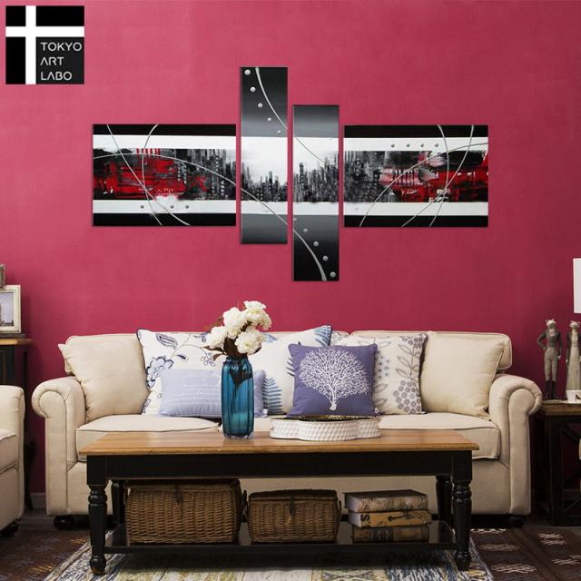 絵画 おしゃれ 壁掛け Cityscape2 シンプルモダン ロビー リビングの壁に ホテル 飲食店 モノトーン 白黒 油絵 壁装飾用インテリアアート 油彩画の通販は