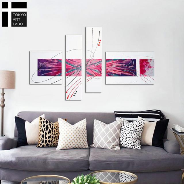 油絵 絵画 インテリア /新鋭作家の抽象画がこの価格であなたのお部屋に！/壁掛け アートパネル リビング ダイニング 玄関の壁に 部屋 オフィスに飾る壁掛けの絵 紫 油彩画_2