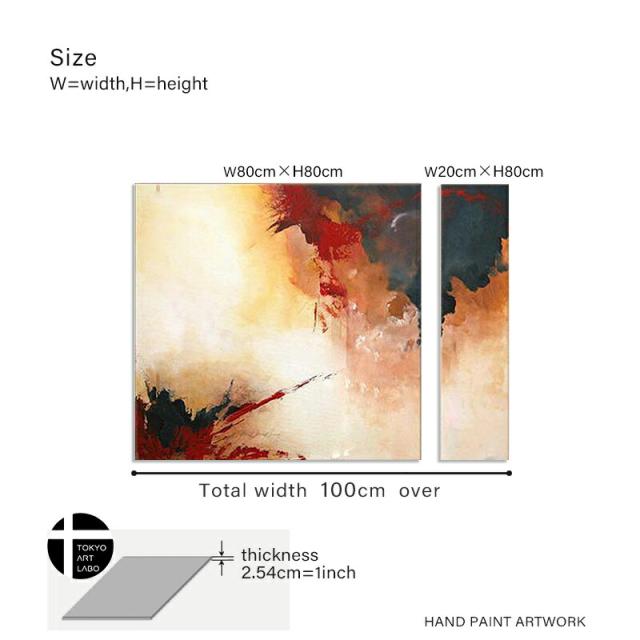 【楽天ランキング1位獲得】油絵 絵画 インテリア モダン アート 玄関 エントランス ホール ホテル オフィス モデルハウス モノトーン 白黒 80cmx80cm 80cmx20cm 2枚組 抽象画 油彩画_19