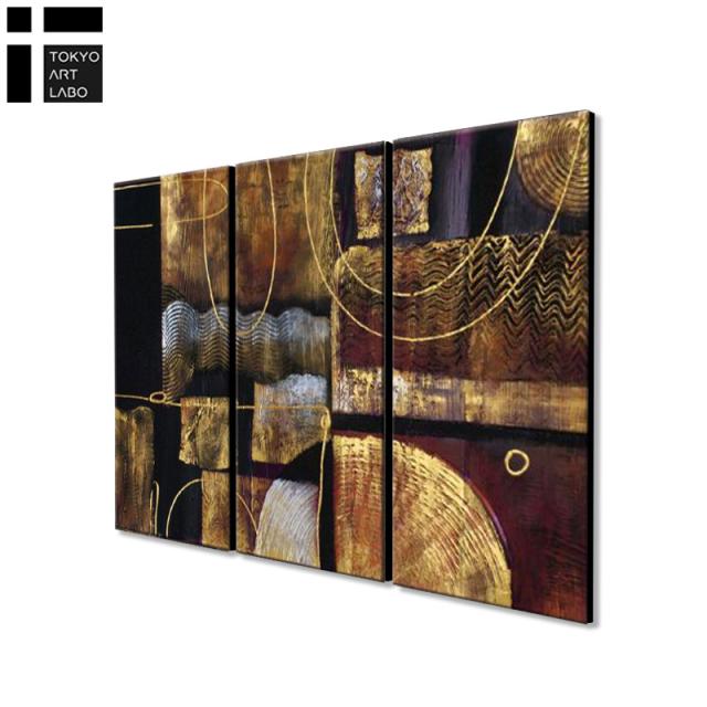 【楽天ランキング1位獲得】油絵 【SimpleModern MidCentury】絵画 インテリア 大型 モダンアート 壁掛け 風景 抽象画 シンプルモダン ミッドセンチュリー 3枚組 油彩画_6