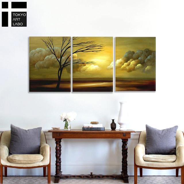 【楽天ランキング1位獲得】油絵 絵画 風景画【Nostalgia郷愁3】アートパネル スパ カフェ サロン 店舗装飾 軽量【50cm×70cm 3枚組】 油彩画_4