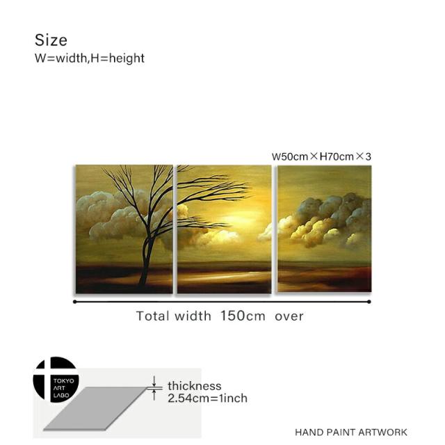 【楽天ランキング1位獲得】油絵 絵画 風景画【Nostalgia郷愁3】アートパネル スパ カフェ サロン 店舗装飾 軽量【50cm×70cm 3枚組】 油彩画_19