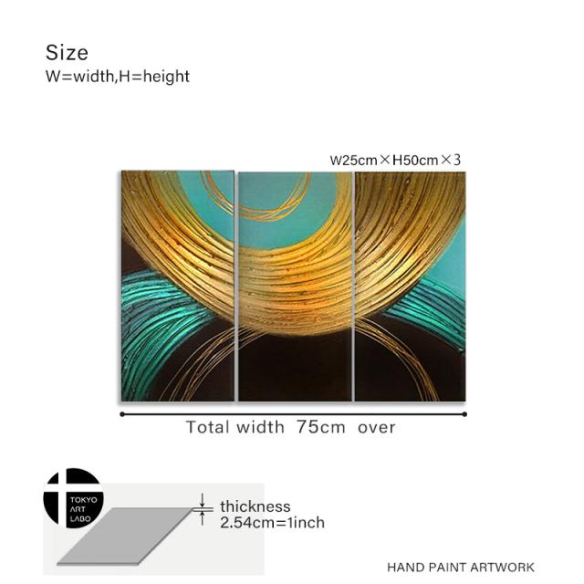【楽天ランキング1位獲得】絵画 インテリア 蒼金の抽象/油絵 パネル おしゃれ 壁掛け 絵 リビング 玄関 壁飾り 油彩画 アート モダン Sサイズ_19
