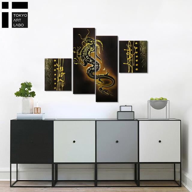 絵画 インテリア 油絵 竜の抽象/アートパネル おしゃれ 絵 玄関に飾る ニッチ リビング 壁掛け モダン 手書き 直筆 Sサイズ 油彩画_3